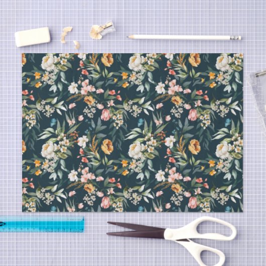 Donkerblauw  stijlventilator tissuepapier (Craft)