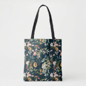 Donkerblauw  stijlventilator tote bag (Voorkant)
