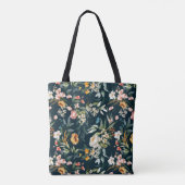 Donkerblauw  stijlventilator tote bag (Achterkant)