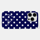 Donkerblauw Stijlvolle Polka Dots en uw aangepaste Case-Mate iPhone Case (Achterkant (horizontaal))