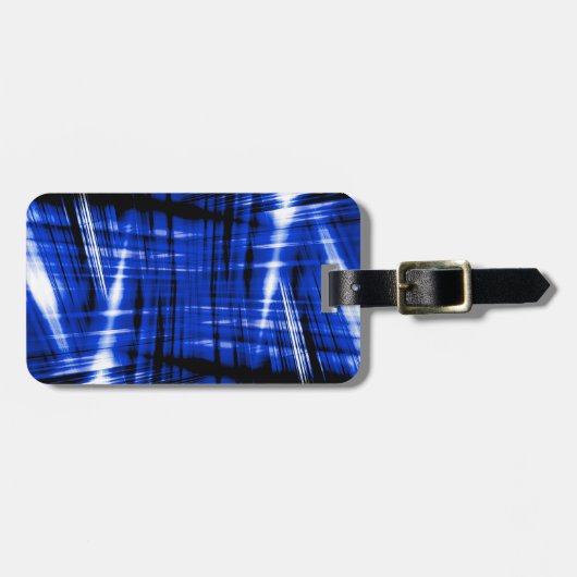 Donkerblauw stroompatroon bagagelabel (Voorkant horizontaal)