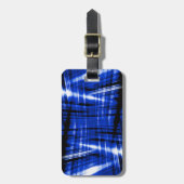 Donkerblauw stroompatroon bagagelabel (Voorkant verticaal)