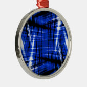 Donkerblauw stroompatroon metalen ornament (Rechts)