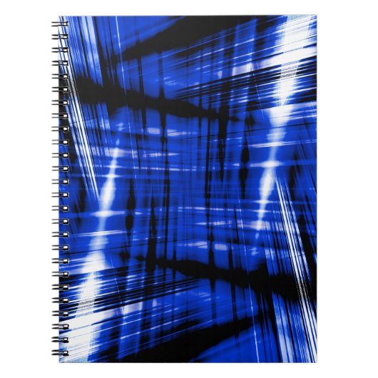 Donkerblauw stroompatroon notitieboek (Voorkant)