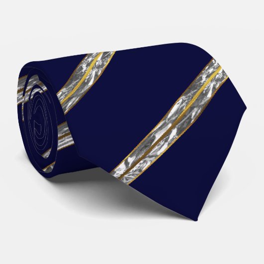 Donkerblauw Stropdas (Opgerold)