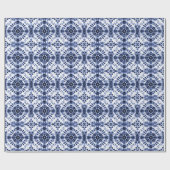 Donkerblauw stropdas kleurstofpatroon cadeaupapier (Vlak)
