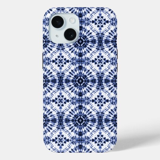 Donkerblauw stropdas kleurstofpatroon Case-Mate iPhone case (Achterkant)