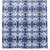 Donkerblauw stropdas kleurstofpatroon douchegordijn (Voorkant)