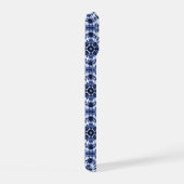 Donkerblauw stropdas kleurstofpatroon iPhone 15 case (Rechterkant)