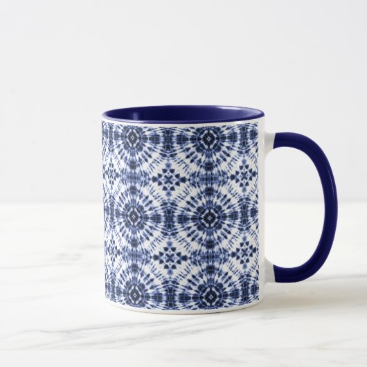 Donkerblauw stropdas kleurstofpatroon mok (Rechts)