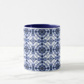 Donkerblauw stropdas kleurstofpatroon mok (Midden)
