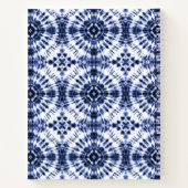 Donkerblauw stropdas kleurstofpatroon notitieboek (Achterkant)