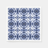 Donkerblauw stropdas kleurstofpatroon servet (Voorkant)