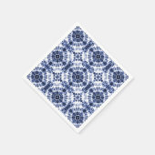 Donkerblauw stropdas kleurstofpatroon servet (Hoek)