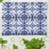 Donkerblauw stropdas kleurstofpatroon theedoek (Gevouwen)