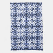 Donkerblauw stropdas kleurstofpatroon theedoek (Verticaal)