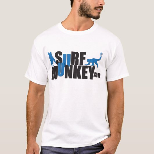 Donkerblauw - Surf Munkey billboard ontwerp #2 T-shirt (Voorkant)