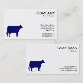 Donkerblauw symbool voor Koe - wit Visitekaartje (Voorkant / Achterkant)