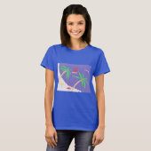 Donkerblauw T-shirt met doorsnede (Voorkant volledig)