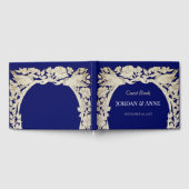 Donkerblauw Tan Bloemen Vogel Potlood Tekening Bru Gastenboek (Volledig)