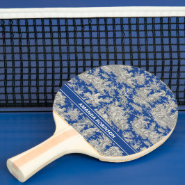  donkerblauw Toile de Jouy bedrukt Tafeltennisbatje
