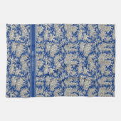  donkerblauw Toile de Jouy bedrukt Theedoek (Horizontaal)