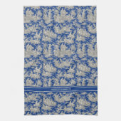  donkerblauw Toile de Jouy bedrukt Theedoek (Verticaal)