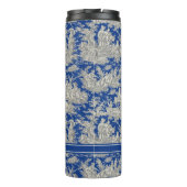 donkerblauw Toile de Jouy bedrukt Thermosbeker (Achterkant)