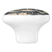 Donkerblauw Toile French Castle Keramische Knop (Zijkant)