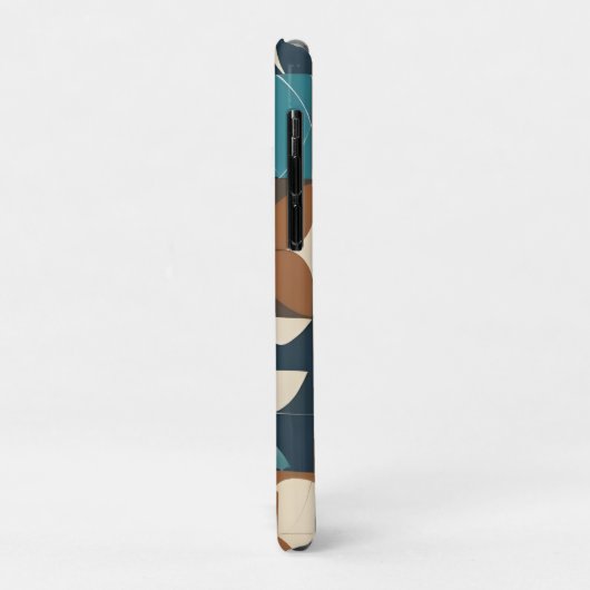 Donkerblauw, turquoise, bruin en taupe geometrisch Case-Mate iPhone case (Achterkant/links)
