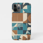 Donkerblauw, turquoise, bruin en taupe geometrisch Case-Mate iPhone case (Achterkant)