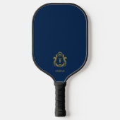 Donkerblauw U-Initiaal Pickleball Paddle (Voorkant)