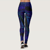 Donkerblauw uitgerekt patroon leggings (Achterkant)