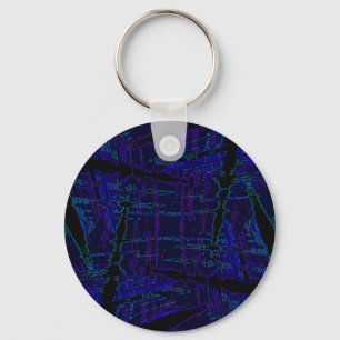 Donkerblauw uitgerekt patroon sleutelhanger