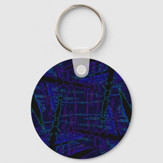 Donkerblauw uitgerekt patroon sleutelhanger (Voorkant)