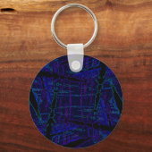 Donkerblauw uitgerekt patroon sleutelhanger (Voorkant)