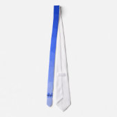 Donkerblauw verloop geometrie mesh patroon Monogra Stropdas (Achterkant)