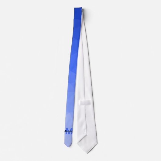 Donkerblauw verloop geometrie mesh patroon Monogra Stropdas (Achterkant)