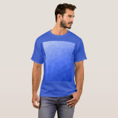 Donkerblauw verloop geometrisch maaspatroon t-shirt (Voorkant volledig)