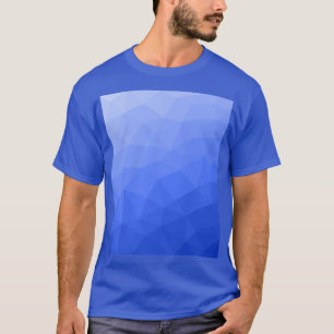 Donkerblauw verloop geometrisch meshpatroon t-shirt