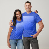 Donkerblauw verloop geometrisch meshpatroon t-shirt (Unisex)