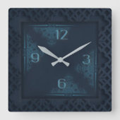 Donkerblauw Vierkante Klok (Voorkant)
