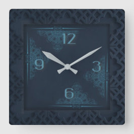 Donkerblauw Vierkante Klok