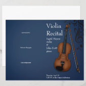 Donkerblauw Viool Altviool Vouwbaar Programma voor (Voorkant / Achterkant)