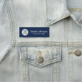 Donkerblauw voegt douane het bedrijfspersoneel van naamplaatje (In situ)