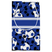 Donkerblauw Voetbal collage Klein Cadeauzakje (Achterkant)