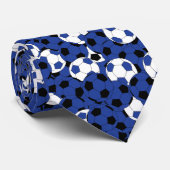 Donkerblauw ⚽ Voetbal collage - twee zijaanafdrukk Stropdas (Opgerold)
