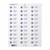 Donkerblauw vredessymbool etiket (Full Sheet)