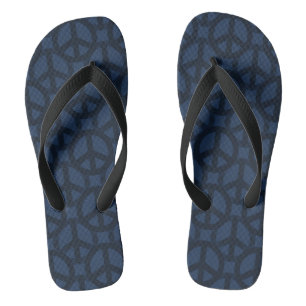 Donkerblauw vredesteken teenslippers