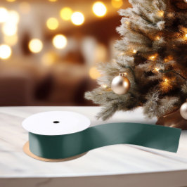 Donkerblauw Vuurgroen - Minimalistisch satijnlint Satijnen Lint